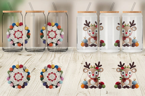 Glass Can Crochet Christmas Sublimation artnoy 