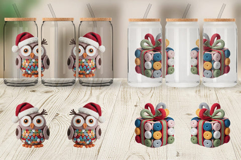 Glass Can Crochet Christmas Sublimation artnoy 