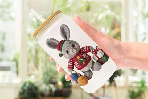 Glass Can Crochet Christmas Sublimation artnoy 