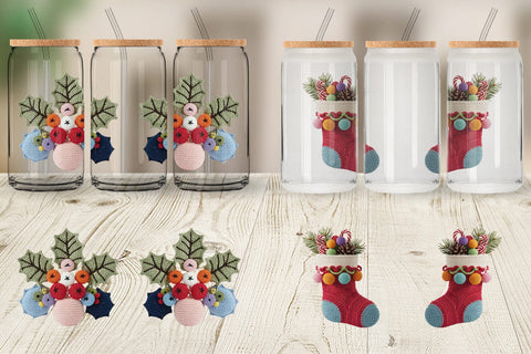 Glass Can Crochet Christmas Sublimation artnoy 