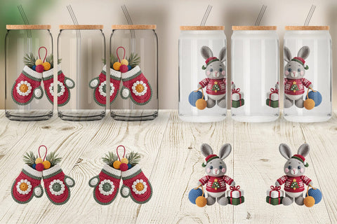 Glass Can Crochet Christmas Sublimation artnoy 