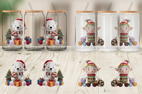 Glass Can Crochet Christmas Sublimation artnoy 
