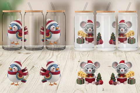 Glass Can Crochet Christmas Sublimation artnoy 