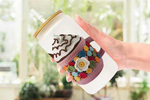 Glass Can Crochet Christmas Sublimation artnoy 