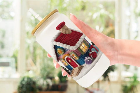 Glass Can Crochet Christmas Sublimation artnoy 