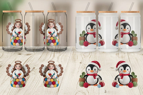 Glass Can Crochet Christmas Sublimation artnoy 