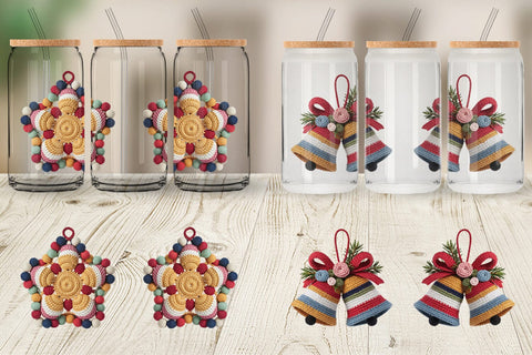 Glass Can Crochet Christmas Sublimation artnoy 