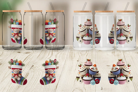 Glass Can Crochet Christmas Sublimation artnoy 