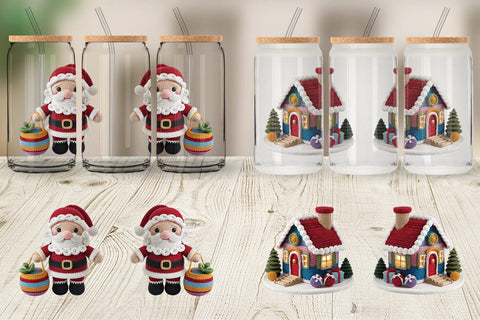 Glass Can Crochet Christmas Sublimation artnoy 