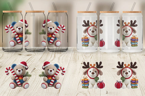 Glass Can Crochet Christmas Sublimation artnoy 