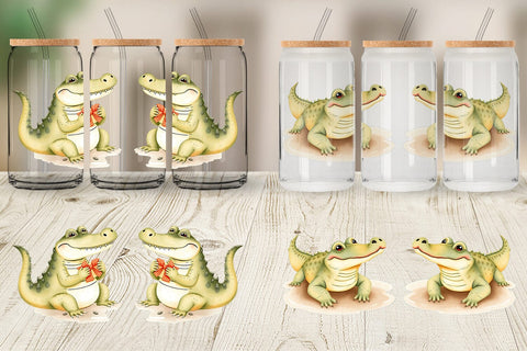 Glass Can Crocodile Wildlife Sublimation artnoy 