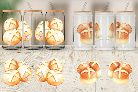Glass Can Cross Buns Sublimation artnoy 
