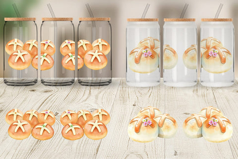 Glass Can Cross Buns Sublimation artnoy 