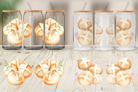 Glass Can Cross Buns Sublimation artnoy 