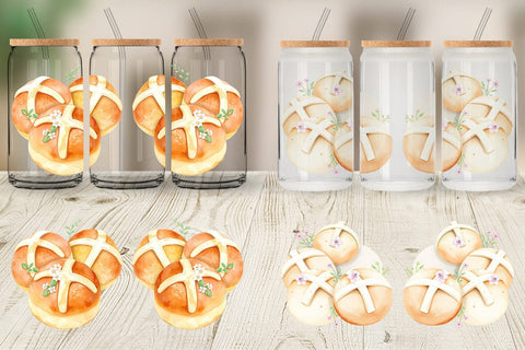 Glass Can Cross Buns Sublimation artnoy 