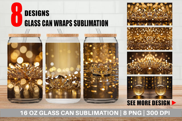 Glass Can Crystal Gold Sublimation artnoy 