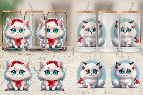 Glass Can Cute Cat Christmas SVG artnoy 
