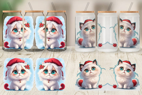 Glass Can Cute Cat Christmas SVG artnoy 