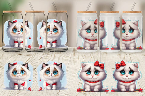Glass Can Cute Cat Christmas SVG artnoy 