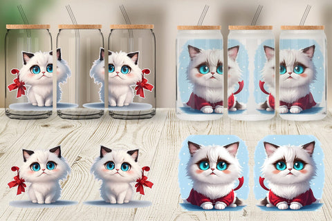 Glass Can Cute Cat Christmas SVG artnoy 