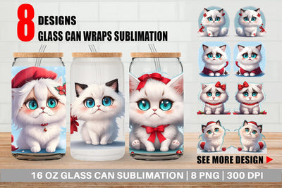 Glass Can Cute Cat Christmas SVG artnoy 