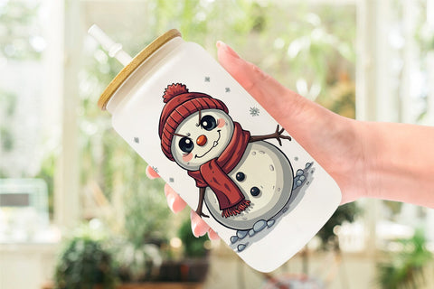 Glass Can Cute Christmas Characters Sublimation artnoy 