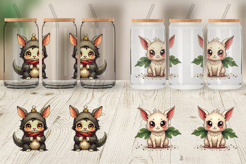 Glass Can Cute Christmas Characters Sublimation artnoy 