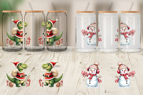 Glass Can Cute Christmas Crew Sublimation artnoy 