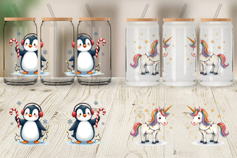 Glass Can Cute Christmas Crew Sublimation artnoy 