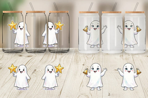Glass Can Cute Classroom Teacher Ghost Sublimation artnoy 
