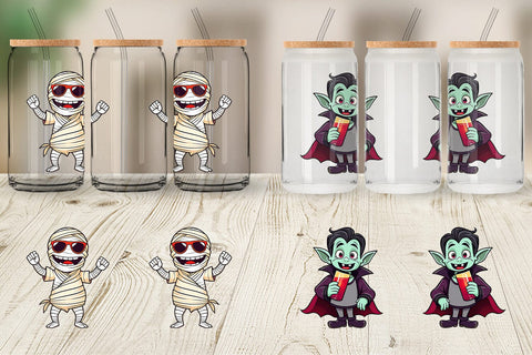 Glass Can Cute Creepy Characters Sublimation artnoy 