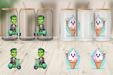 Glass Can Cute Creepy Characters Sublimation artnoy 