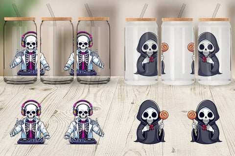 Glass Can Cute Creepy Characters Sublimation artnoy 