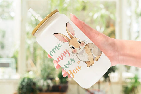 Glass Can Cute Critter Valentine's Quotes Sublimation artnoy 