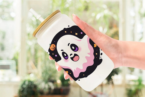 Glass Can Cute Ghost Illustration Sublimation artnoy 