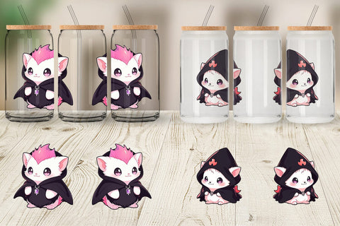 Glass Can Cute Hedgehog Halloween Sublimation artnoy 