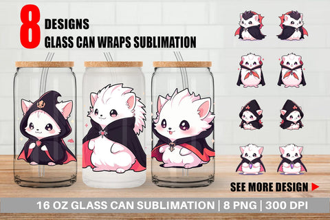 Glass Can Cute Hedgehog Halloween Sublimation artnoy 