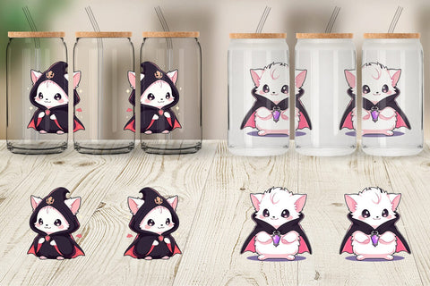 Glass Can Cute Hedgehog Halloween Sublimation artnoy 