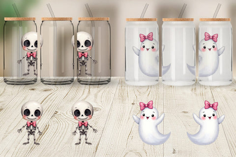 Glass Can Cute Pink Halloween Sublimation artnoy 