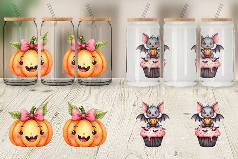 Glass Can Cute Pink Halloween Sublimation artnoy 