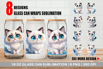 Glass Can Cute Ragdoll Cat SVG artnoy 