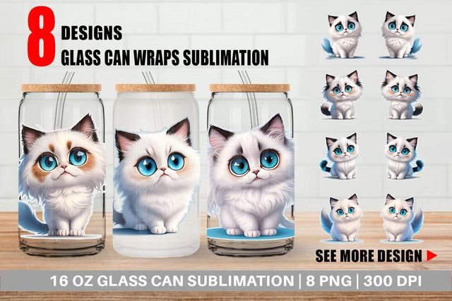 Glass Can Cute Ragdoll Cat SVG artnoy 