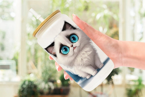 Glass Can Cute Ragdoll Cat SVG artnoy 