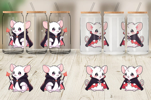 Glass Can Cute Rat Halloween Sublimation artnoy 