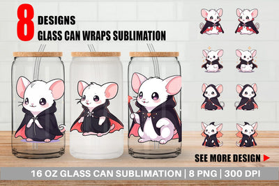 Glass Can Cute Rat Halloween Sublimation artnoy 
