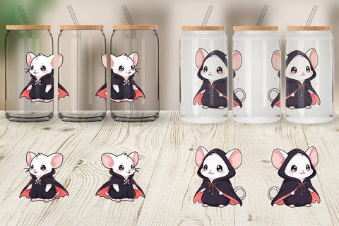 Glass Can Cute Rat Halloween Sublimation artnoy 