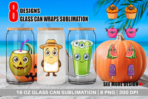 Glass Can Cute Summerween Treats Sublimation artnoy 