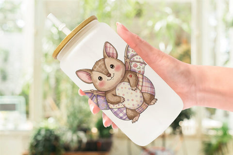 Glass Can Cute Tropical Patchwork Sublimation artnoy 