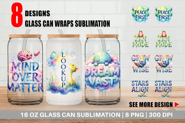 Glass Can Cute Ugly Alien Wisdom Quote Sublimation artnoy 