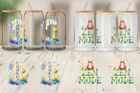 Glass Can Cute Ugly Alien Wisdom Quote Sublimation artnoy 